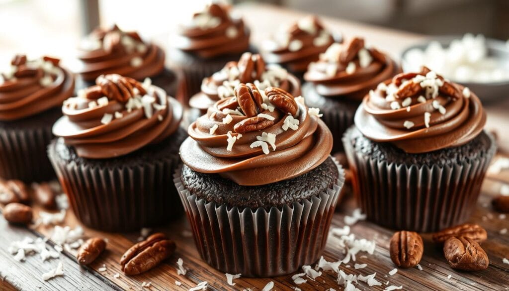 German Chocolate Cupcakes