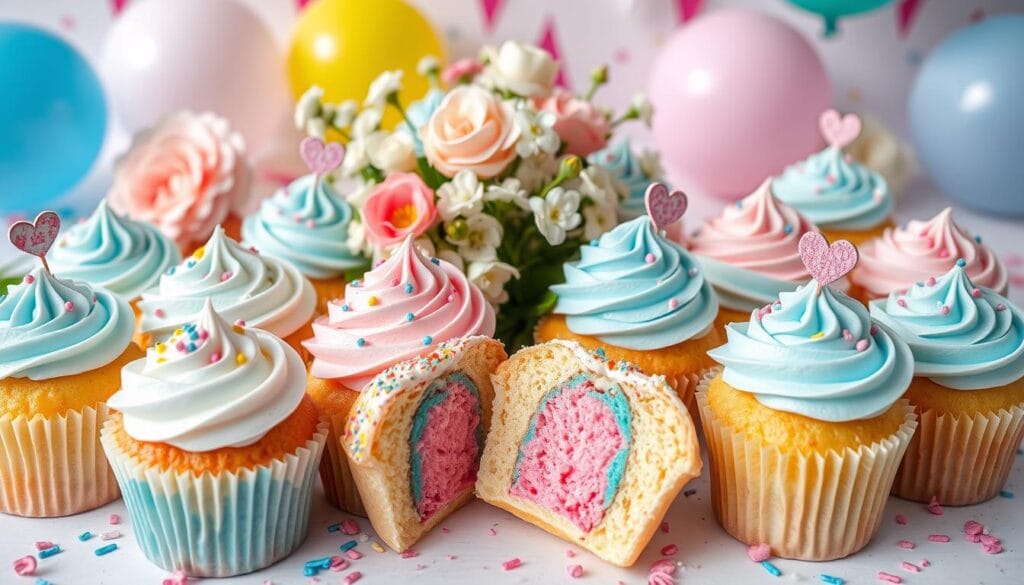 gender reveal cupcakes