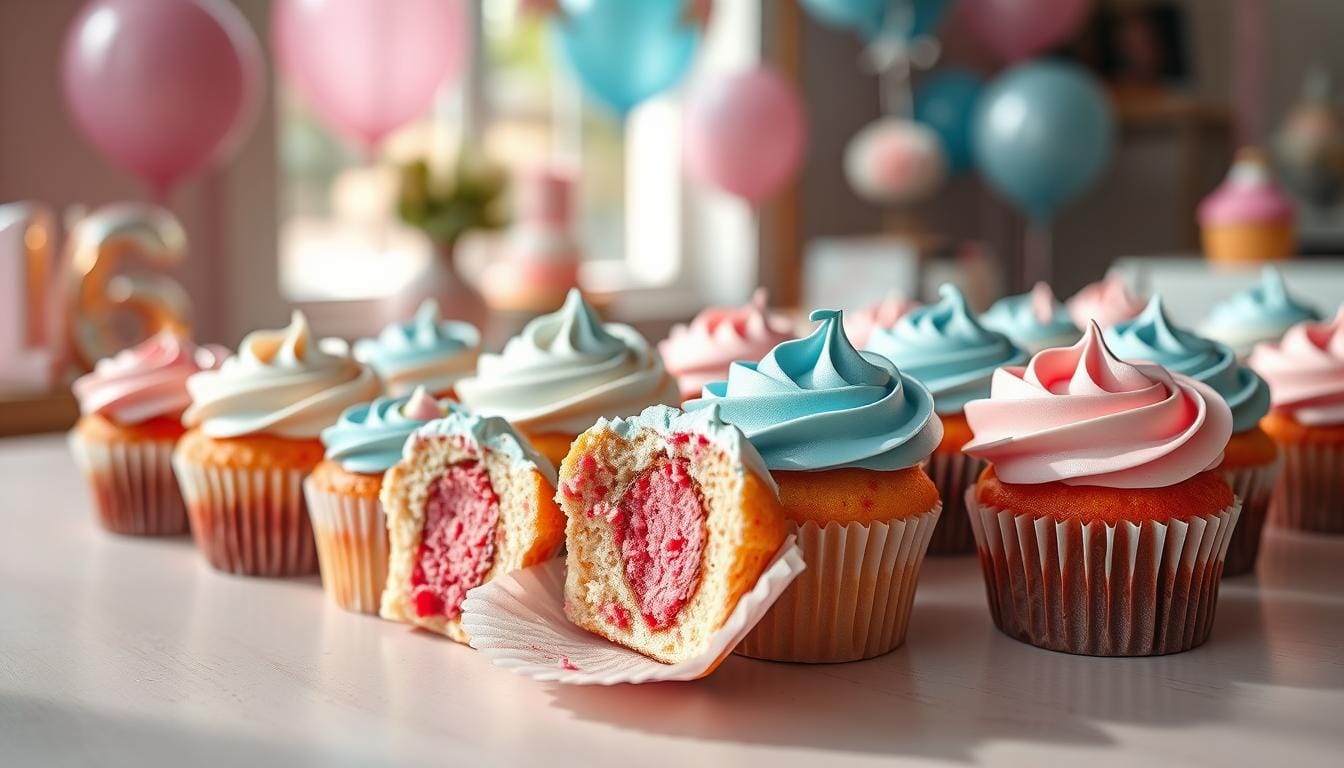 gender reveal cupcakes