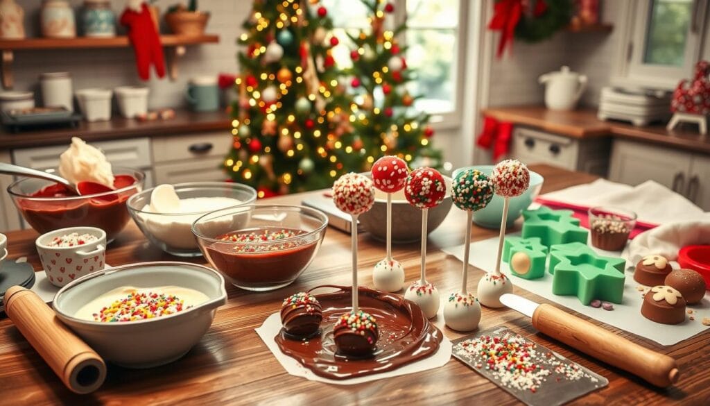 Christmas Cake Pops Formation Process