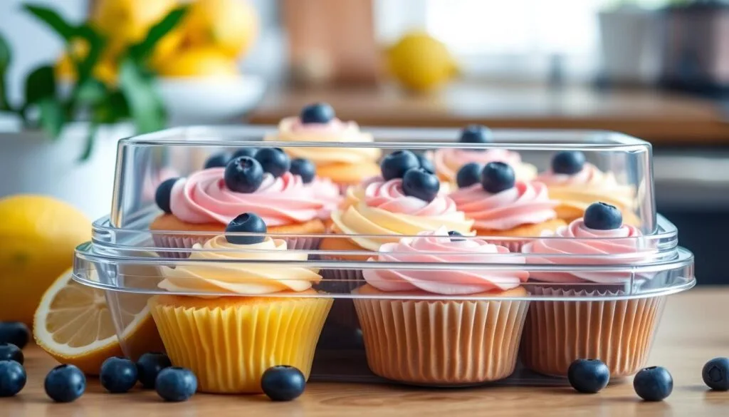 Lemon Blueberry Cupcakes Storage