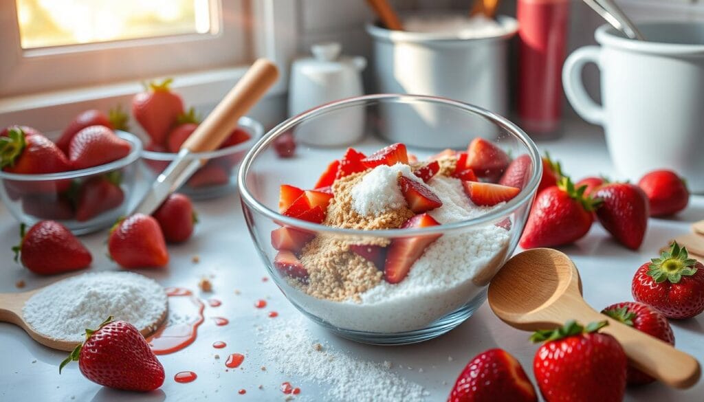 Strawberry Crunch Topping Preparation