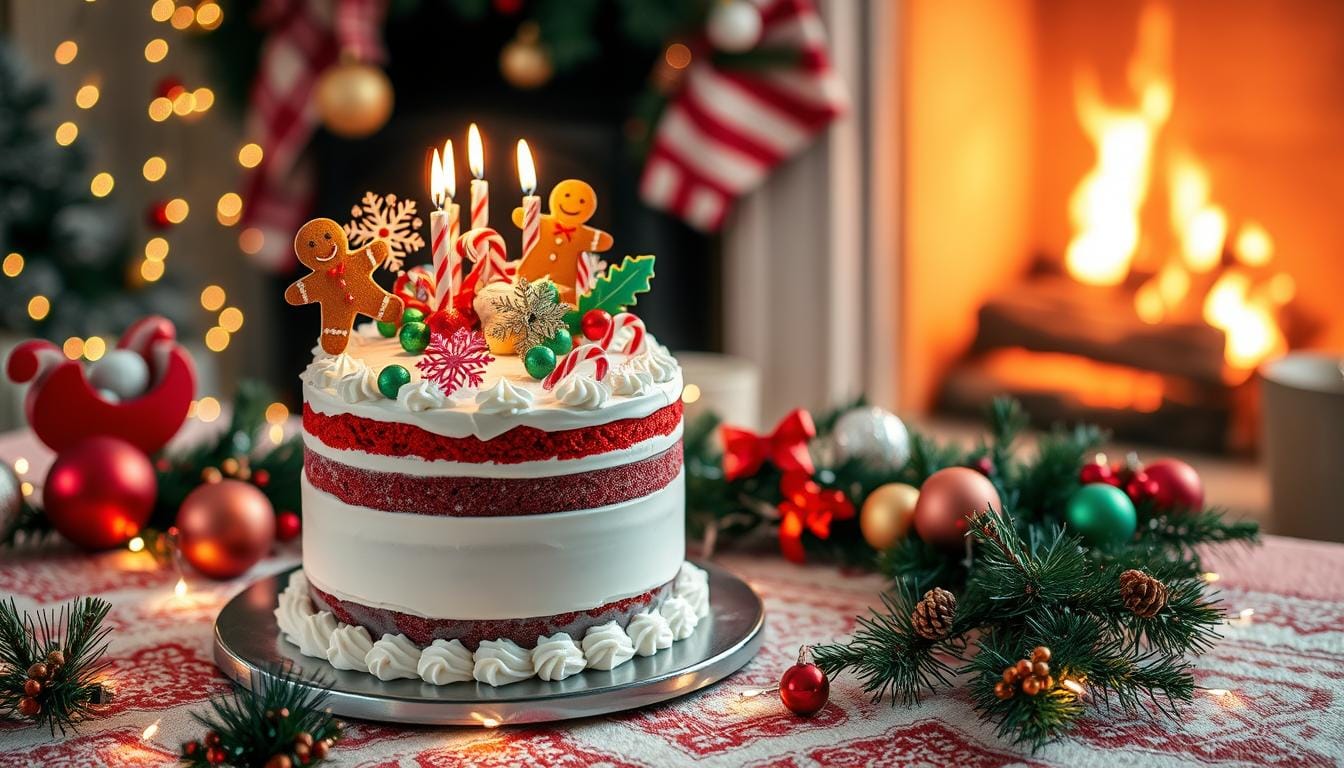 christmas birthday cake