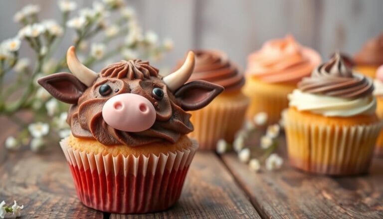 highland cow cupcakes