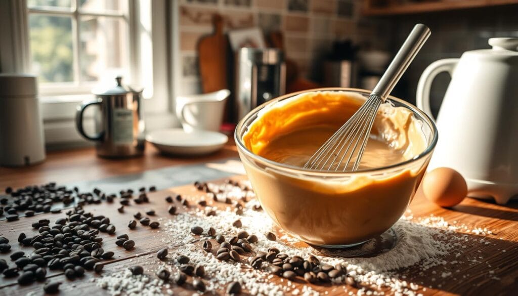 Coffee Pancake Batter Preparation